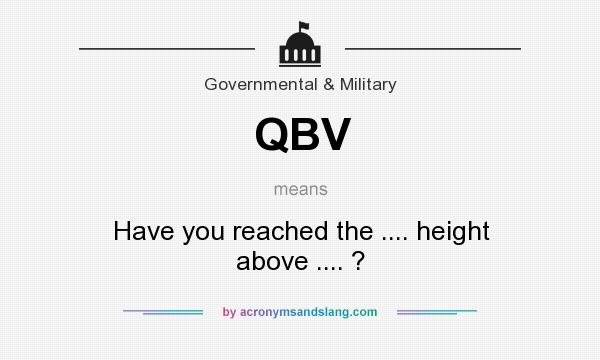 What does QBV mean? It stands for Have you reached the .... height above .... ?