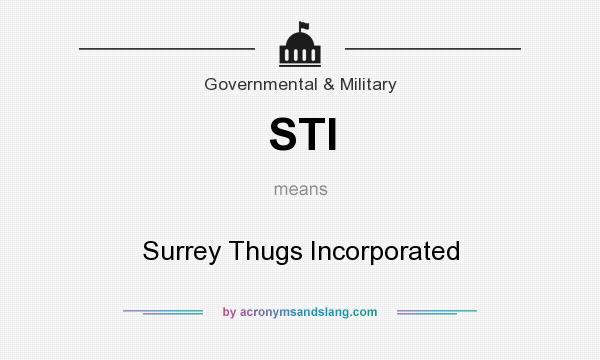 What does STI mean? It stands for Surrey Thugs Incorporated