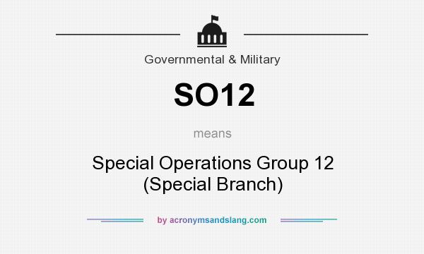 What does SO12 mean? It stands for Special Operations Group 12 (Special Branch)