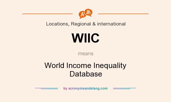 What does WIIC mean? It stands for World Income Inequality Database