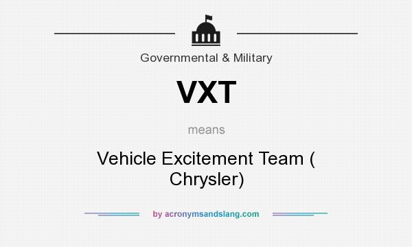What does VXT mean? It stands for Vehicle Excitement Team ( Chrysler)