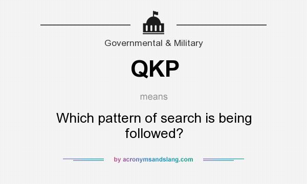 What does QKP mean? It stands for Which pattern of search is being followed?