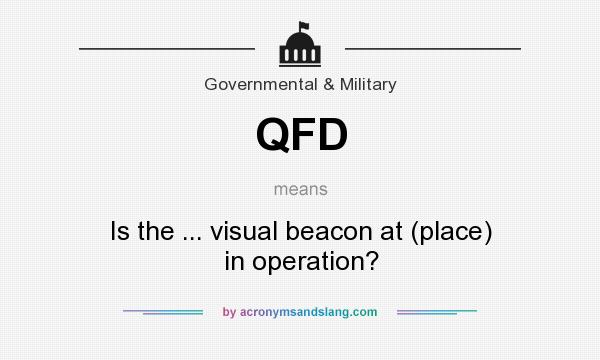 What does QFD mean? It stands for Is the ... visual beacon at (place) in operation?