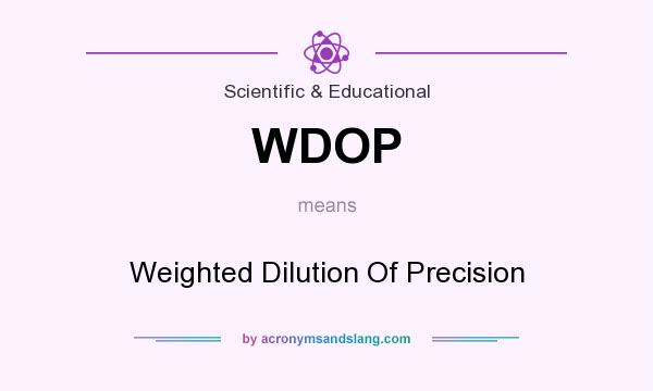 What does WDOP mean? It stands for Weighted Dilution Of Precision