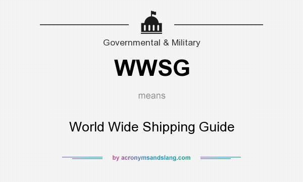 What does WWSG mean? It stands for World Wide Shipping Guide