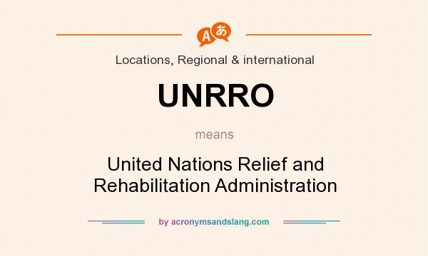 What does UNRRO mean? It stands for United Nations Relief and Rehabilitation Administration