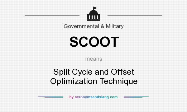 What does SCOOT mean? It stands for Split Cycle and Offset Optimization Technique