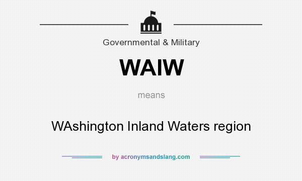 What does WAIW mean? It stands for WAshington Inland Waters region
