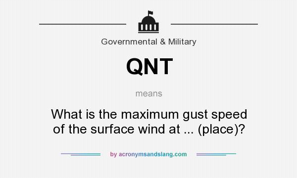 What does QNT mean? It stands for What is the maximum gust speed of the surface wind at ... (place)?