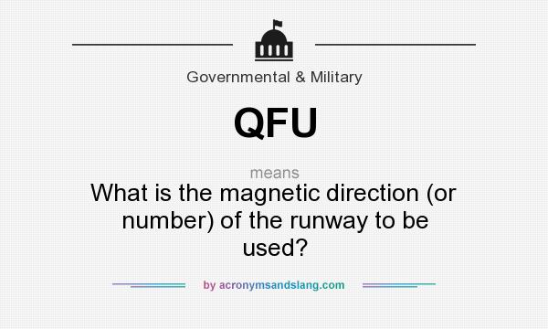 What does QFU mean? It stands for What is the magnetic direction (or number) of the runway to be used?
