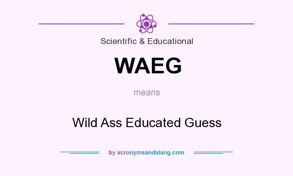What does WAEG mean? It stands for Wild Ass Educated Guess