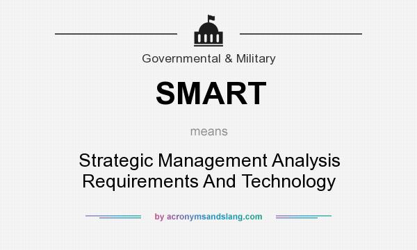 What does SMART mean? It stands for Strategic Management Analysis Requirements And Technology