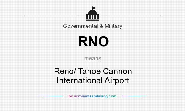 What does RNO mean? It stands for Reno/ Tahoe Cannon International Airport