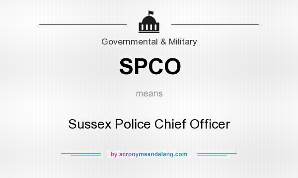 What does SPCO mean? It stands for Sussex Police Chief Officer