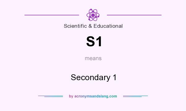 What does S1 mean? It stands for Secondary 1