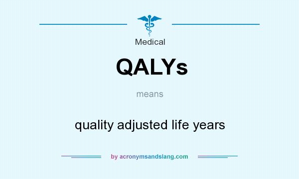 What does QALYs mean? It stands for quality adjusted life years