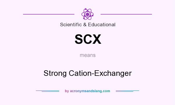 What does SCX mean? It stands for Strong Cation-Exchanger