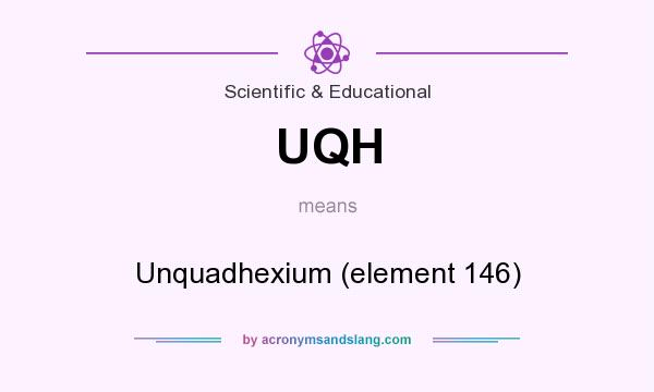 What does UQH mean? It stands for Unquadhexium (element 146)