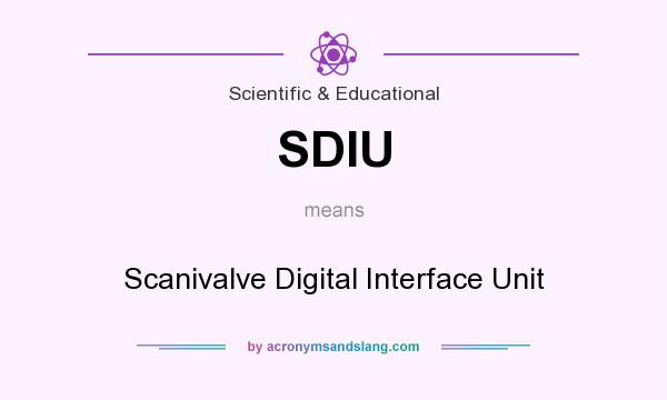 What does SDIU mean? It stands for Scanivalve Digital Interface Unit