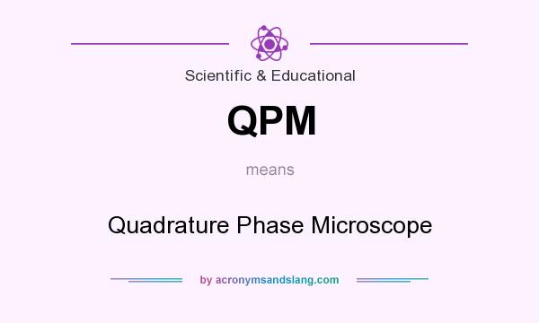 What does QPM mean? It stands for Quadrature Phase Microscope
