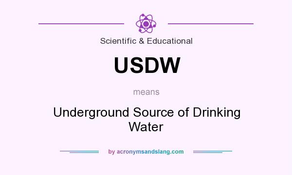 What does USDW mean? It stands for Underground Source of Drinking Water