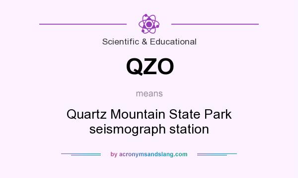 What does QZO mean? It stands for Quartz Mountain State Park seismograph station