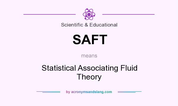 What does SAFT mean? It stands for Statistical Associating Fluid Theory