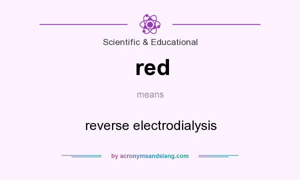 What does red mean? It stands for reverse electrodialysis