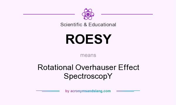 What does ROESY mean? It stands for Rotational Overhauser Effect SpectroscopY