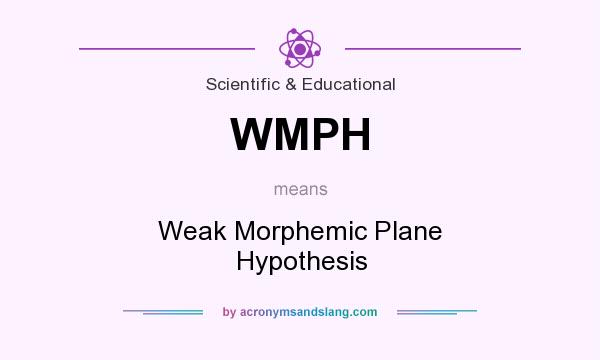 What does WMPH mean? It stands for Weak Morphemic Plane Hypothesis