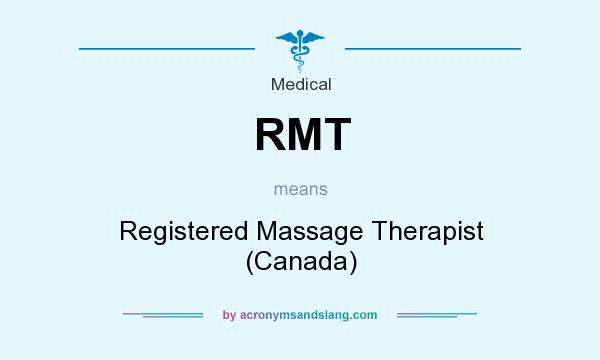 What does RMT mean? It stands for Registered Massage Therapist (Canada)
