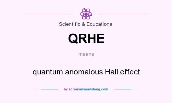 What does QRHE mean? It stands for quantum anomalous Hall effect