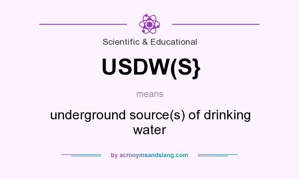 What does USDW(S} mean? It stands for underground source(s) of drinking water