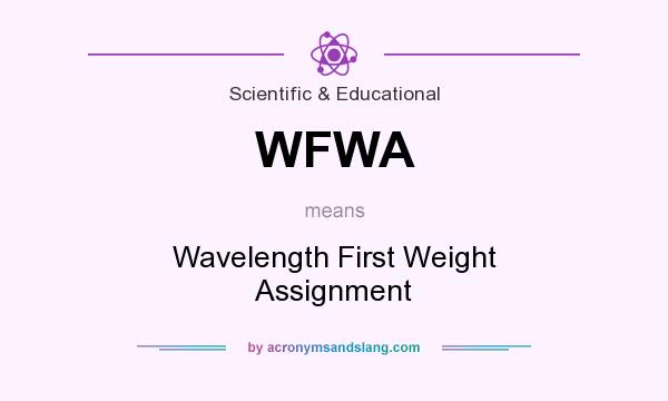What does WFWA mean? It stands for Wavelength First Weight Assignment