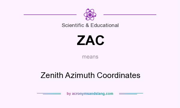 What does ZAC mean? It stands for Zenith Azimuth Coordinates