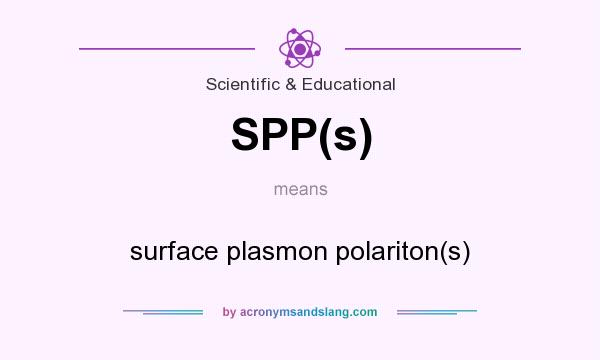 What does SPP(s) mean? It stands for surface plasmon polariton(s)