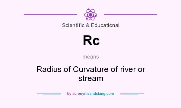 What does Rc mean? It stands for Radius of Curvature of river or stream