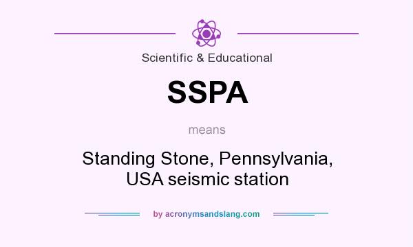 What does SSPA mean? It stands for Standing Stone, Pennsylvania, USA seismic station