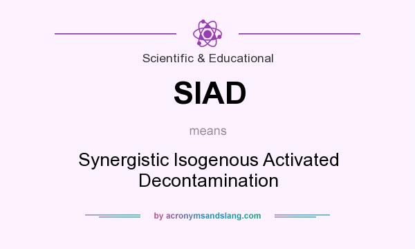 What does SIAD mean? It stands for Synergistic Isogenous Activated Decontamination