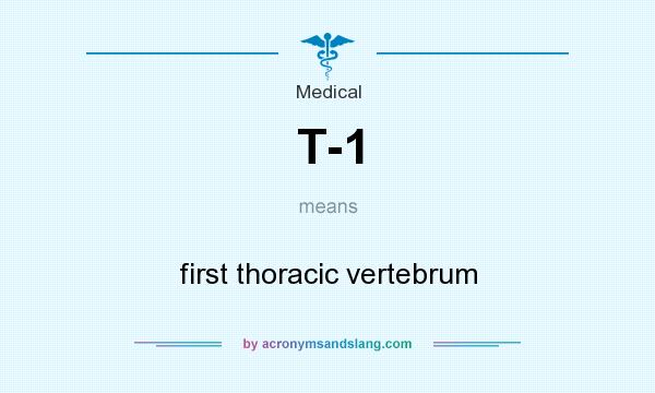 What does T-1 mean? It stands for first thoracic vertebrum