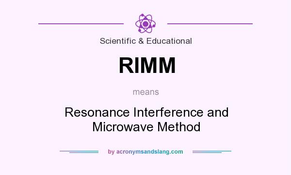 What does RIMM mean? It stands for Resonance Interference and Microwave Method