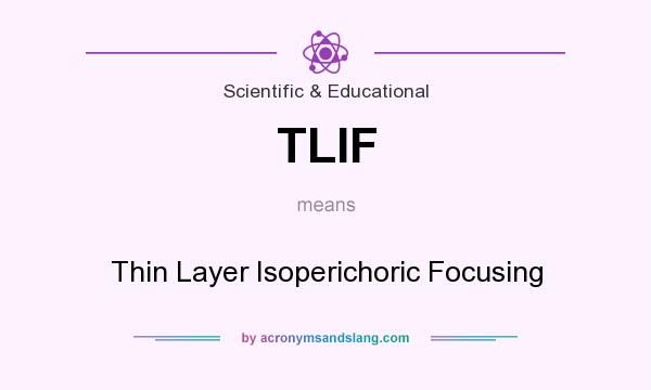 What does TLIF mean? It stands for Thin Layer Isoperichoric Focusing