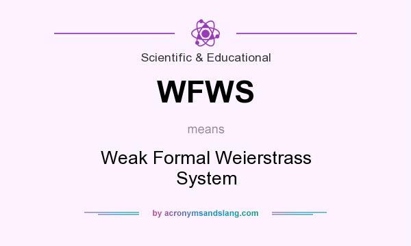 What does WFWS mean? It stands for Weak Formal Weierstrass System