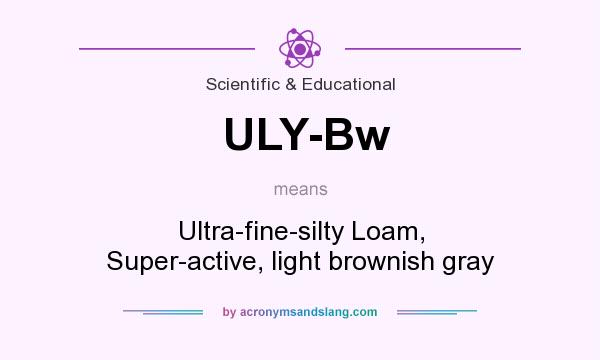 What does ULY-Bw mean? It stands for Ultra-fine-silty Loam, Super-active, light brownish gray