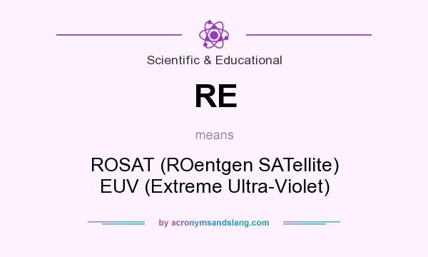 What does RE mean? It stands for ROSAT (ROentgen SATellite) EUV (Extreme Ultra-Violet)