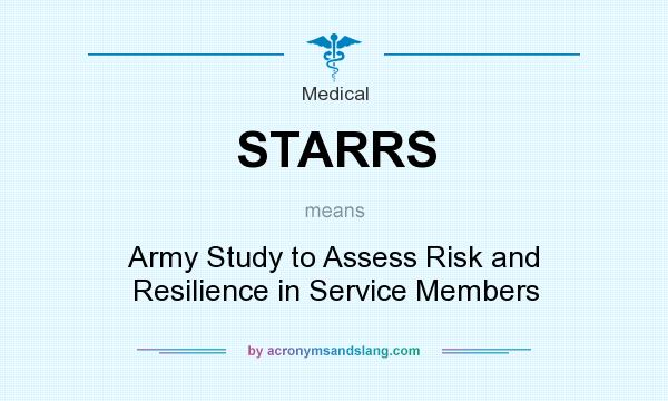 What does STARRS mean? It stands for Army Study to Assess Risk and Resilience in Service Members