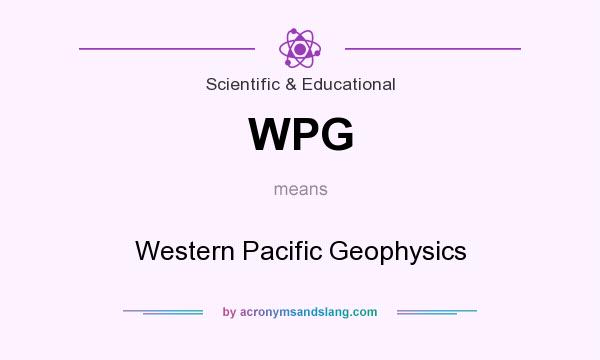 What does WPG mean? It stands for Western Pacific Geophysics
