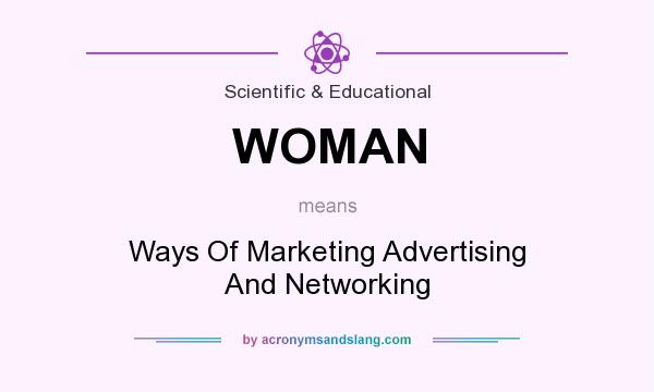 What does WOMAN mean? It stands for Ways Of Marketing Advertising And Networking