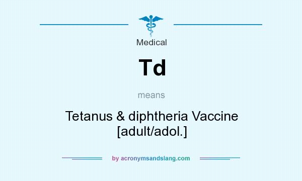 What does Td mean? It stands for Tetanus & diphtheria Vaccine [adult/adol.]