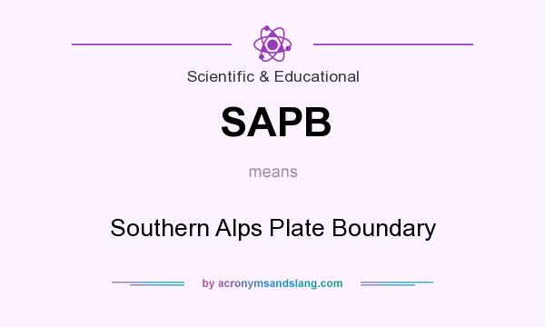 What does SAPB mean? It stands for Southern Alps Plate Boundary